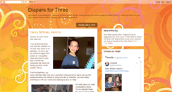 Desktop Screenshot of diapers4three.com